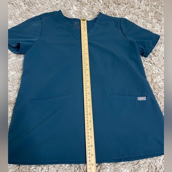 Figs Short Sleeve Technical Collection Turquoise Scrub Top Size S #0497 - Picture 9 of 9